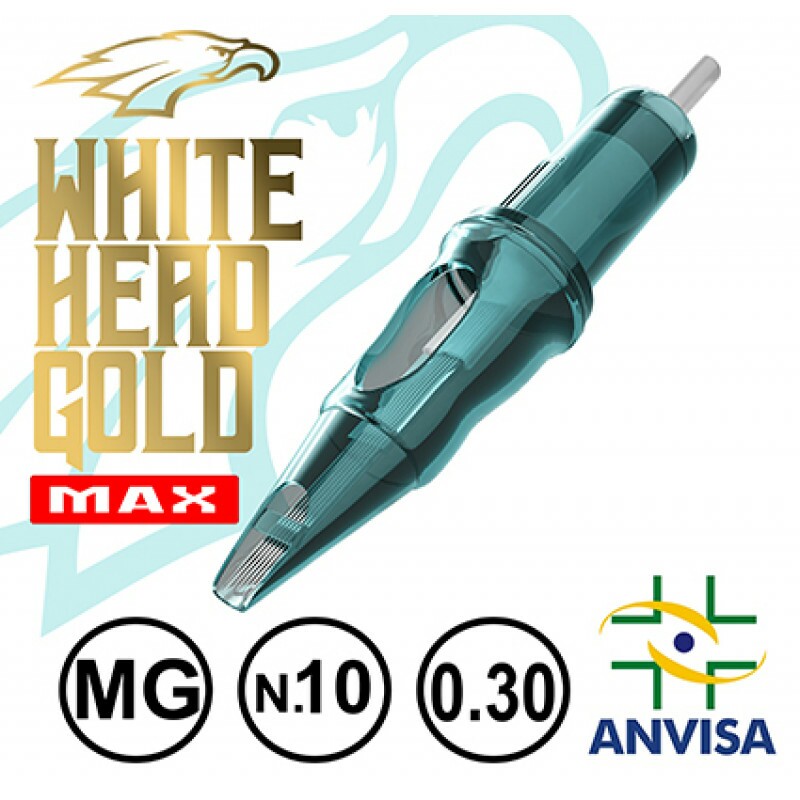 CARTUCHO COM AGULHA WHITE HEAD GOLD 0,30mm Ref.07M-10  MAX